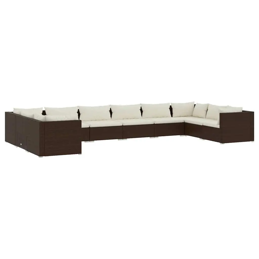 Garden Lounge Set Modular Outdoor Furniture 10 Piece with Cushions