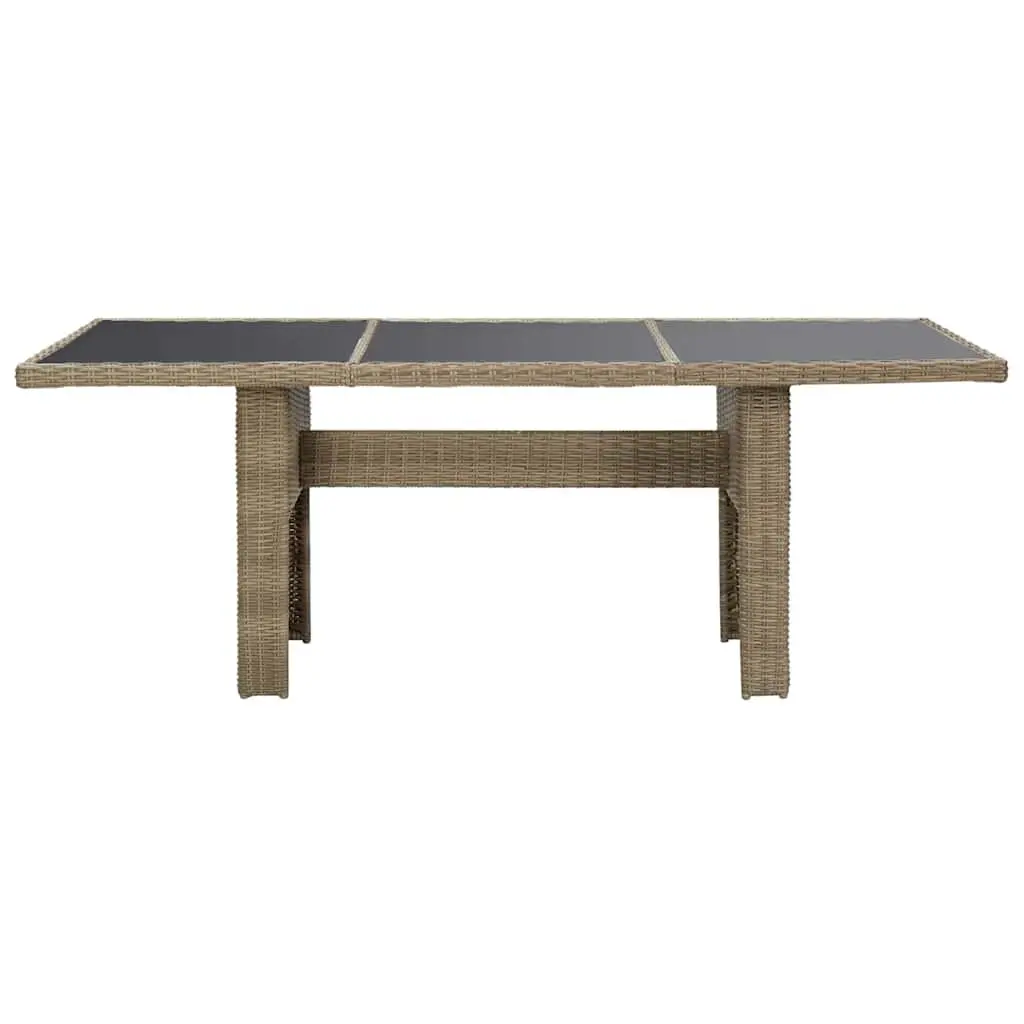 Brown Rattan Outdoor Dining Table 200x100x74cm