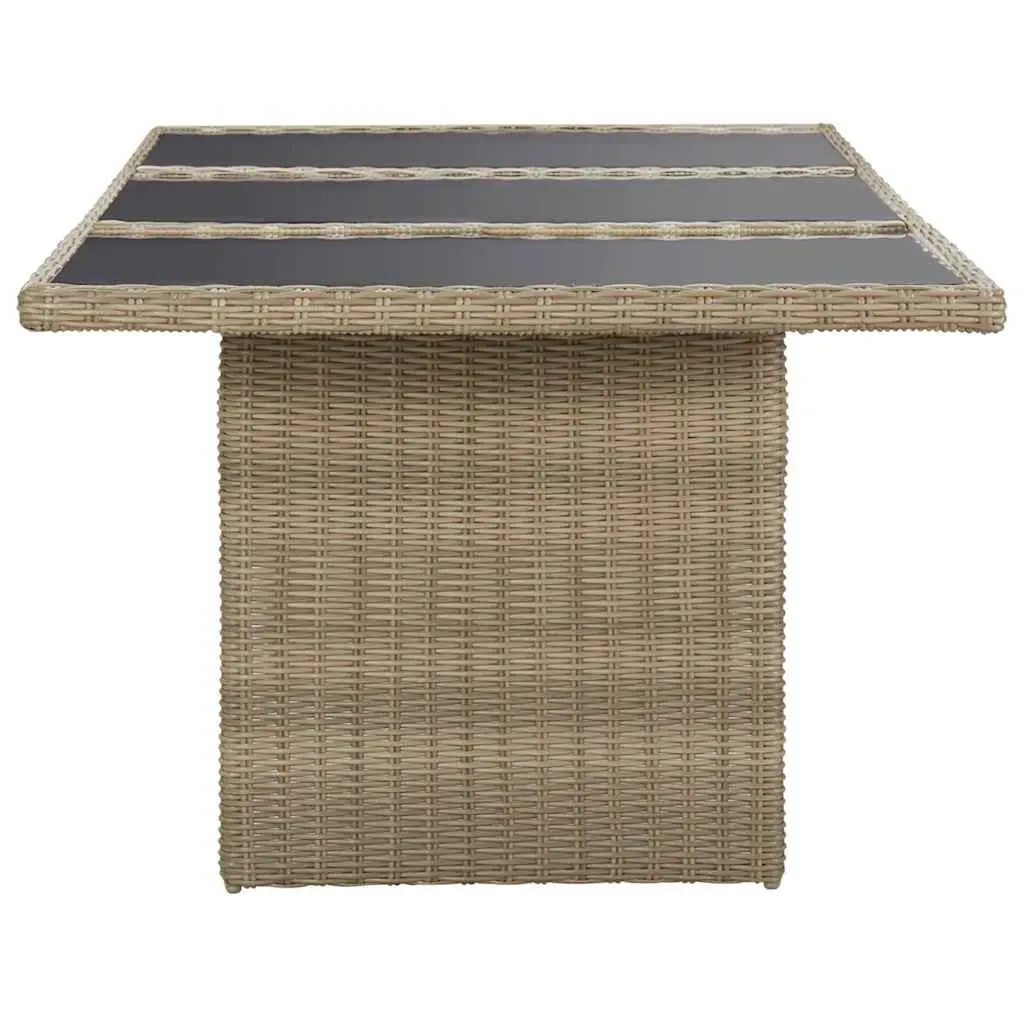 Brown Rattan Outdoor Dining Table 200x100x74cm