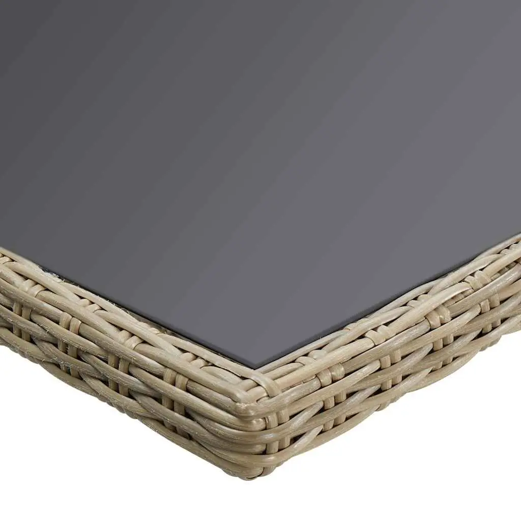Brown Rattan Outdoor Dining Table 200x100x74cm