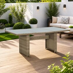 Outdoor Dining Table Specifications: Brown Rattan
