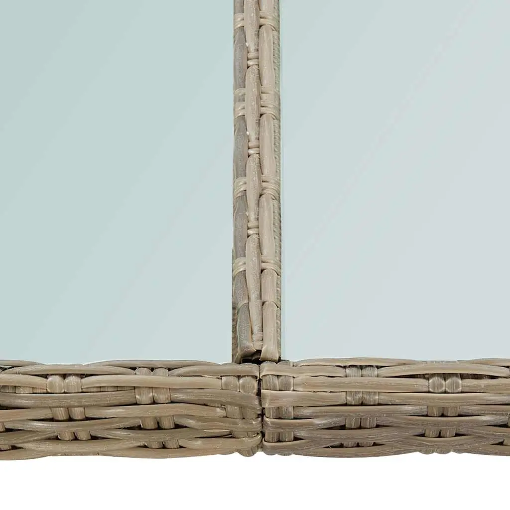 Outdoor Dining Table Brown Garden Furniture Glass Top Patio Rattan 200x100x74cm