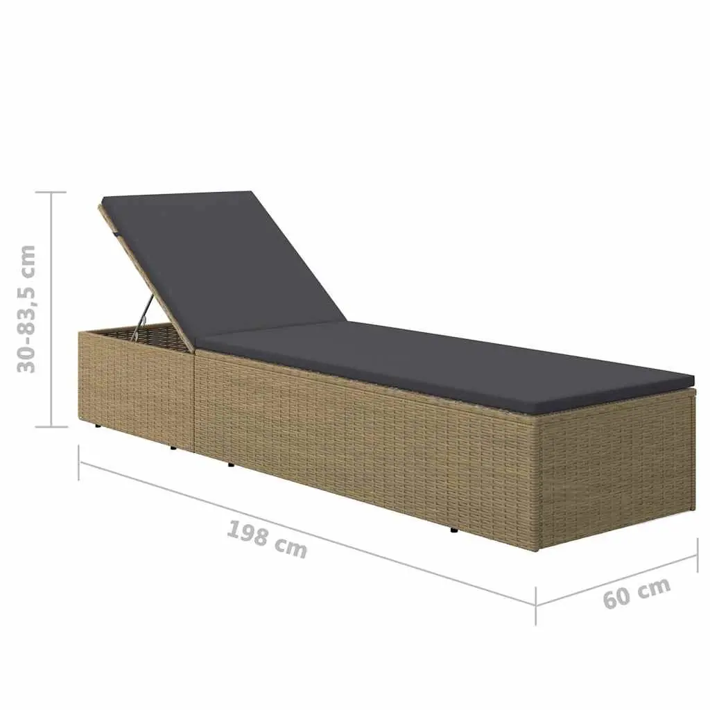 Sun Lounger Outdoor Chaise Lounge Chair Garden Patio Pool Deck Reclining Bed