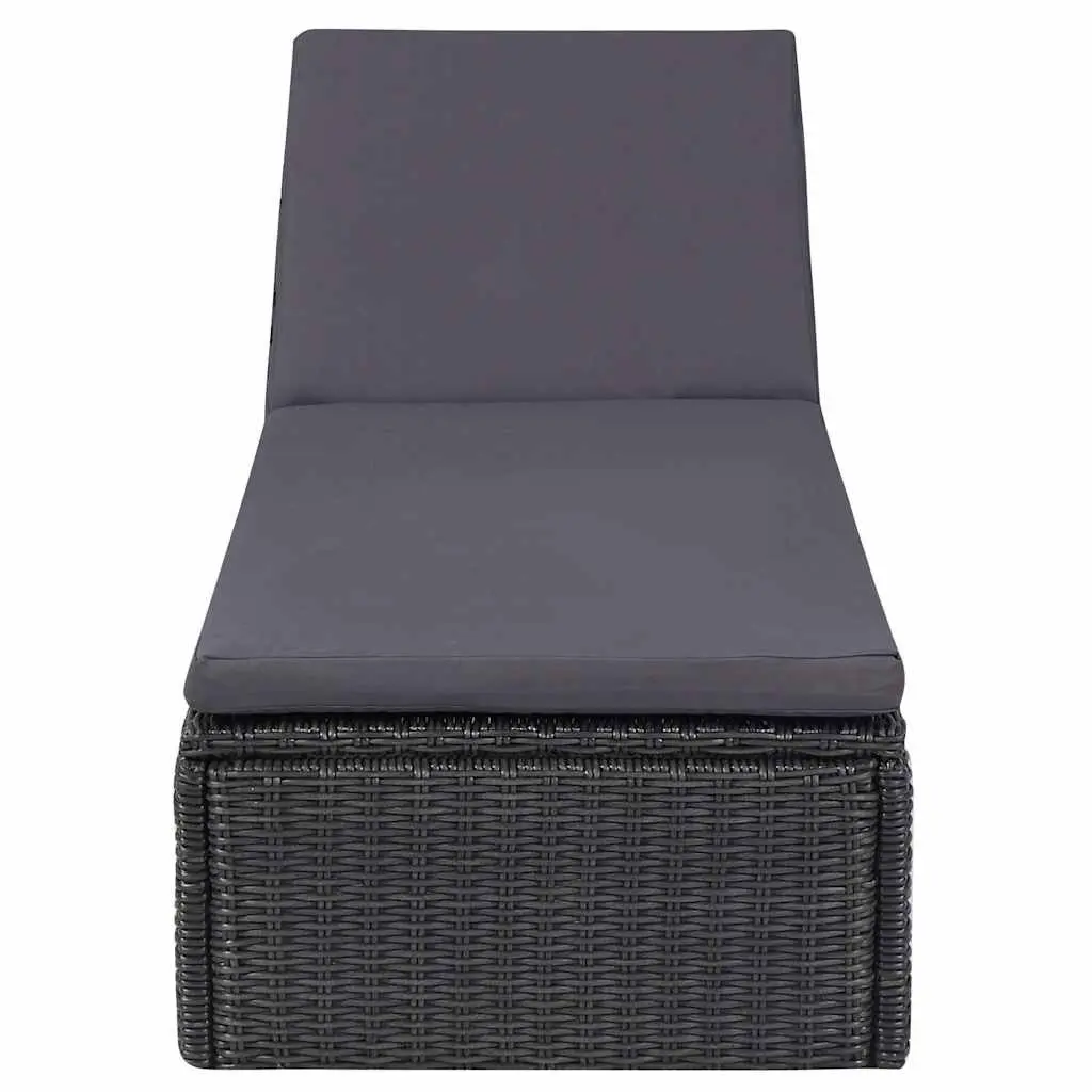 Sun Lounger Outdoor Patio Garden Chaise Lounge Black