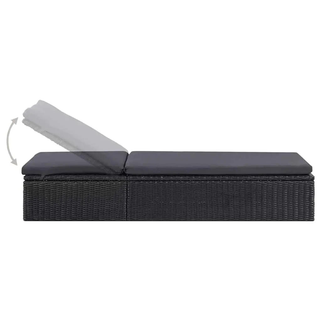 Sun Lounger Outdoor Patio Garden Chaise Lounge Black