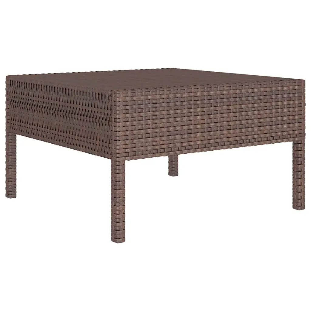 Garden Lounge Set 3 Piece Outdoor Furniture Brown Poly Rattan Sofa with Cushions