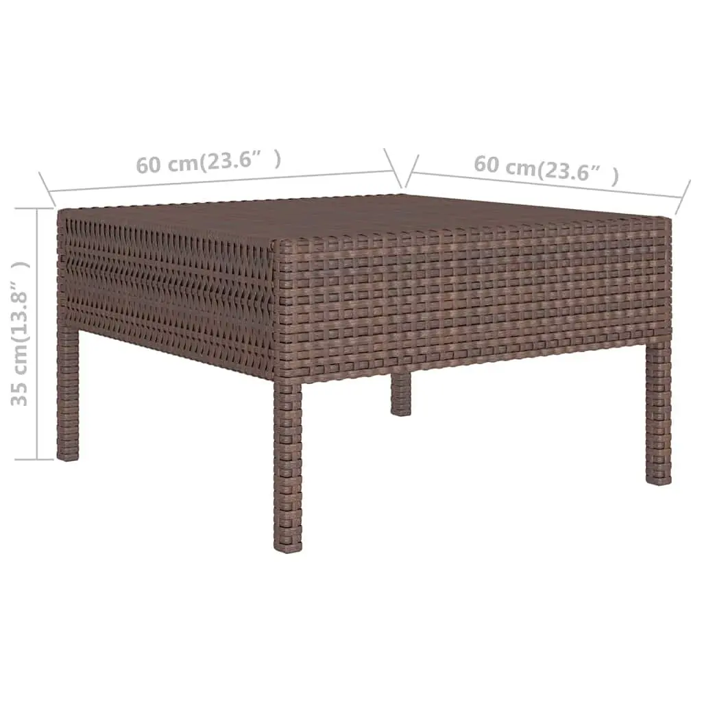 Garden Lounge Set 3 Piece Outdoor Furniture Brown Poly Rattan Sofa with Cushions