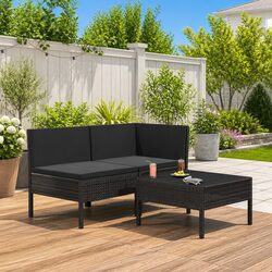 3-Piece Outdoor Lounge Set: Sofa and Coffee Table