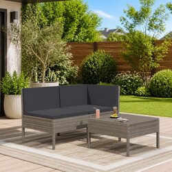 3-Piece Outdoor Lounge Set: Dimensions & Materials Included
