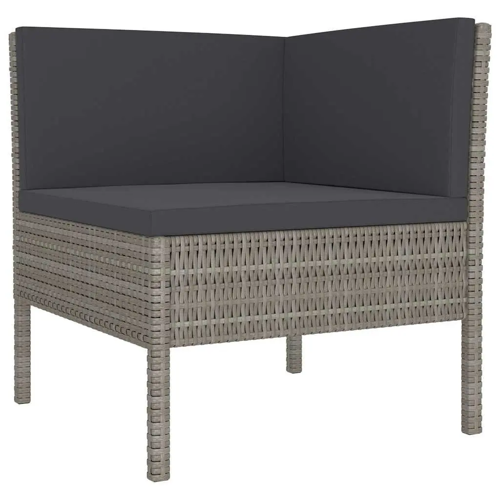Garden Lounge Set 3 Piece Outdoor Furniture for Patio Grey