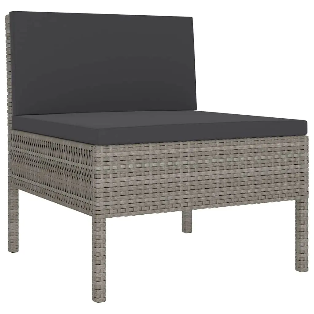 Garden Lounge Set 3 Piece Outdoor Furniture for Patio Grey
