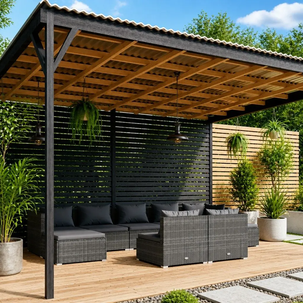9 Piece Outdoor Lounge Set with Removable Cushions Grey