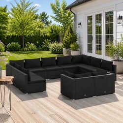 Specifications of the 11-Piece Black Garden Lounge Set