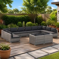 Garden Lounge Set: 12 Pieces of Modular Outdoor Furniture