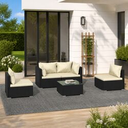 5 Piece Garden Lounge Set - Dimensions and Material Details