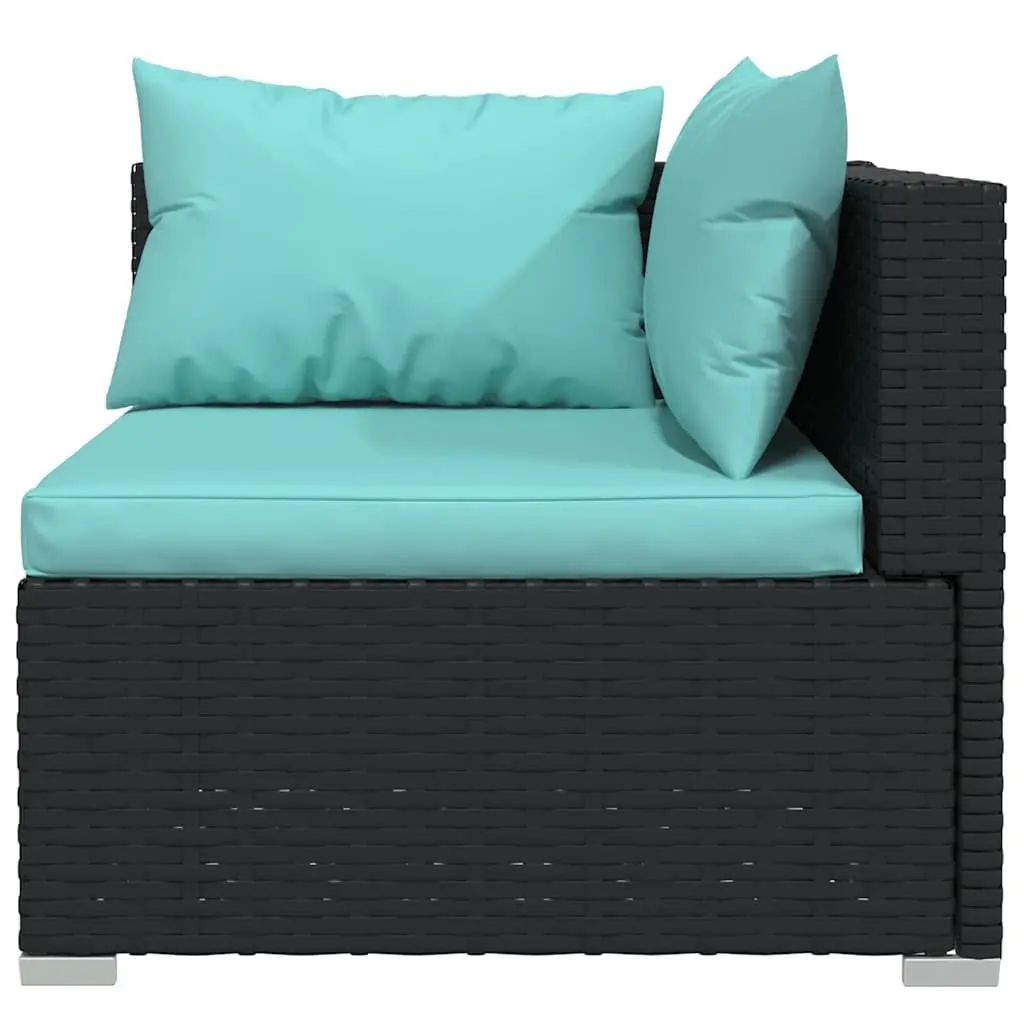 6 Piece Black Modular Garden Lounge Set