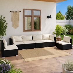 Specifications of 6 Piece Garden Lounge Set in Black