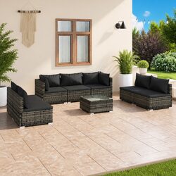 Specifications of the 8-Piece Garden Lounge Set in Grey