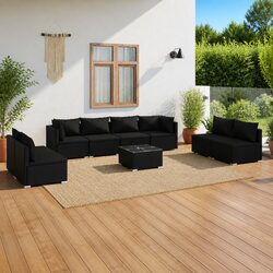 9-Piece Garden Lounge Set: Dimensions and Materials