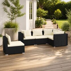 5-Piece Modular Outdoor Lounge Set with Steel Frame