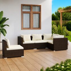 Specifications of 5-Piece Outdoor Rattan Lounge Set
