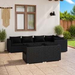 Specifications of 7 Piece Garden Lounge Set in Black