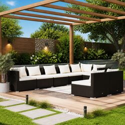Specifications for 8-Piece Outdoor Poly Rattan Lounge Set