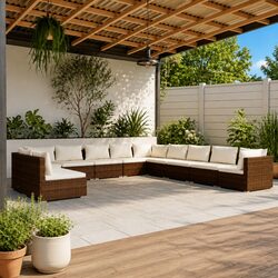 Specifications of 11-Piece Brown Modular Lounge Set