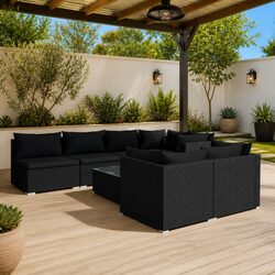 Specifications of the 8 Piece Black Outdoor Lounge Set