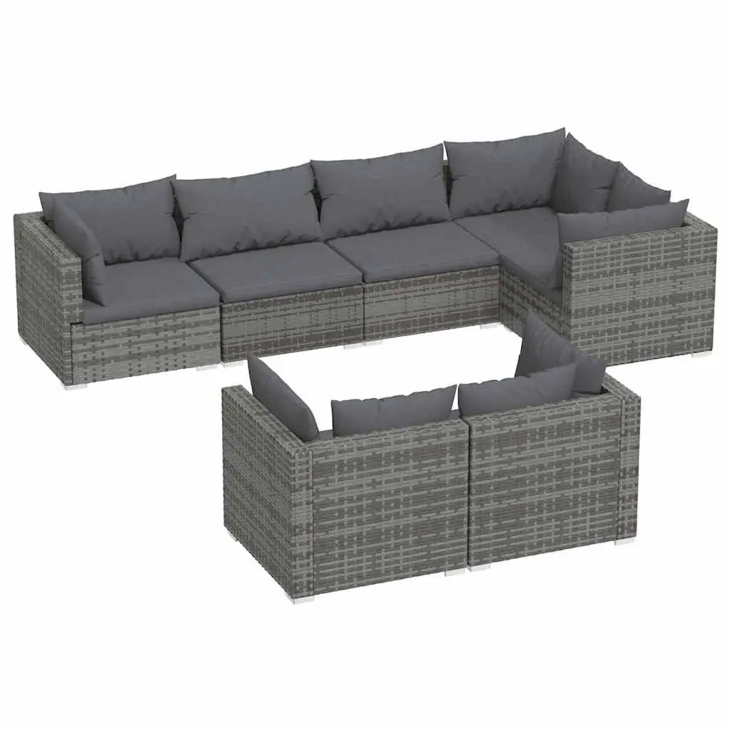 7 Piece Garden Lounge Set in Grey