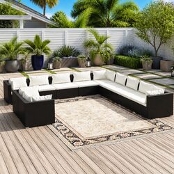 11 Piece Outdoor Garden Lounge Set with Modular Design