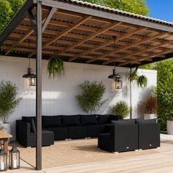 Specifications of 9 Piece Outdoor Lounge Set - Black