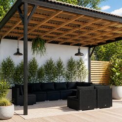 Specifications of 9-Piece Black Garden Lounge Set