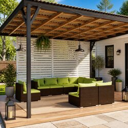 9 Piece Patio Furniture Set: Dimensions & Features