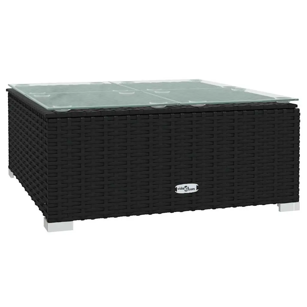 11 Piece Garden Lounge Set Outdoor Furniture Modular Black