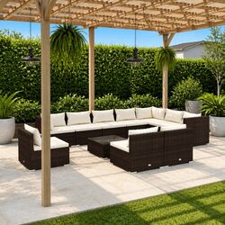 Specifications of 11-Piece Poly Rattan Outdoor Lounge Set