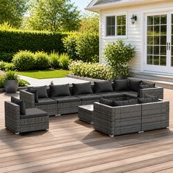 Outdoor Garden Lounge Set 10 Pieces – Modular Patio Furniture