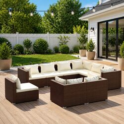 Specifications for 9 Piece Garden Lounge Set in Brown
