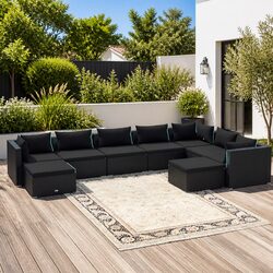 Outdoor 9 Piece Modular Lounge Set Specifications and Details