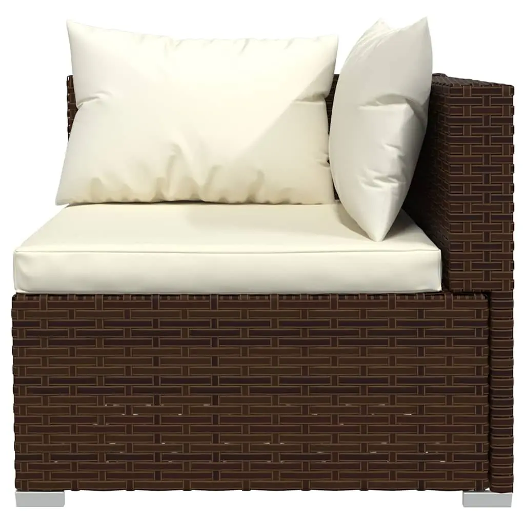 9-Piece Modular Brown Lounge Set with Cushions