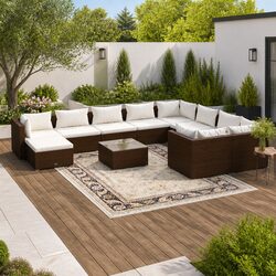 Outdoor Lounge Set Specifications: 11 Piece Modular Design