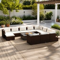Detailed Specs of 11-Piece Brown Garden Lounge Set