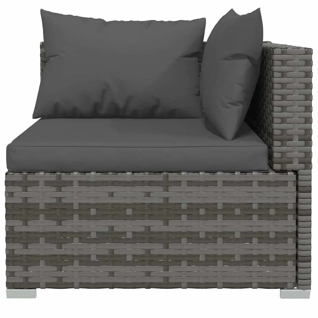 Garden Lounge Set 11 Piece Poly Rattan Outdoor Furniture Patio Cushions Grey