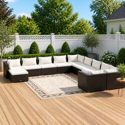 Specifications for 11-Piece Garden Lounge Set with Rattan and Steel