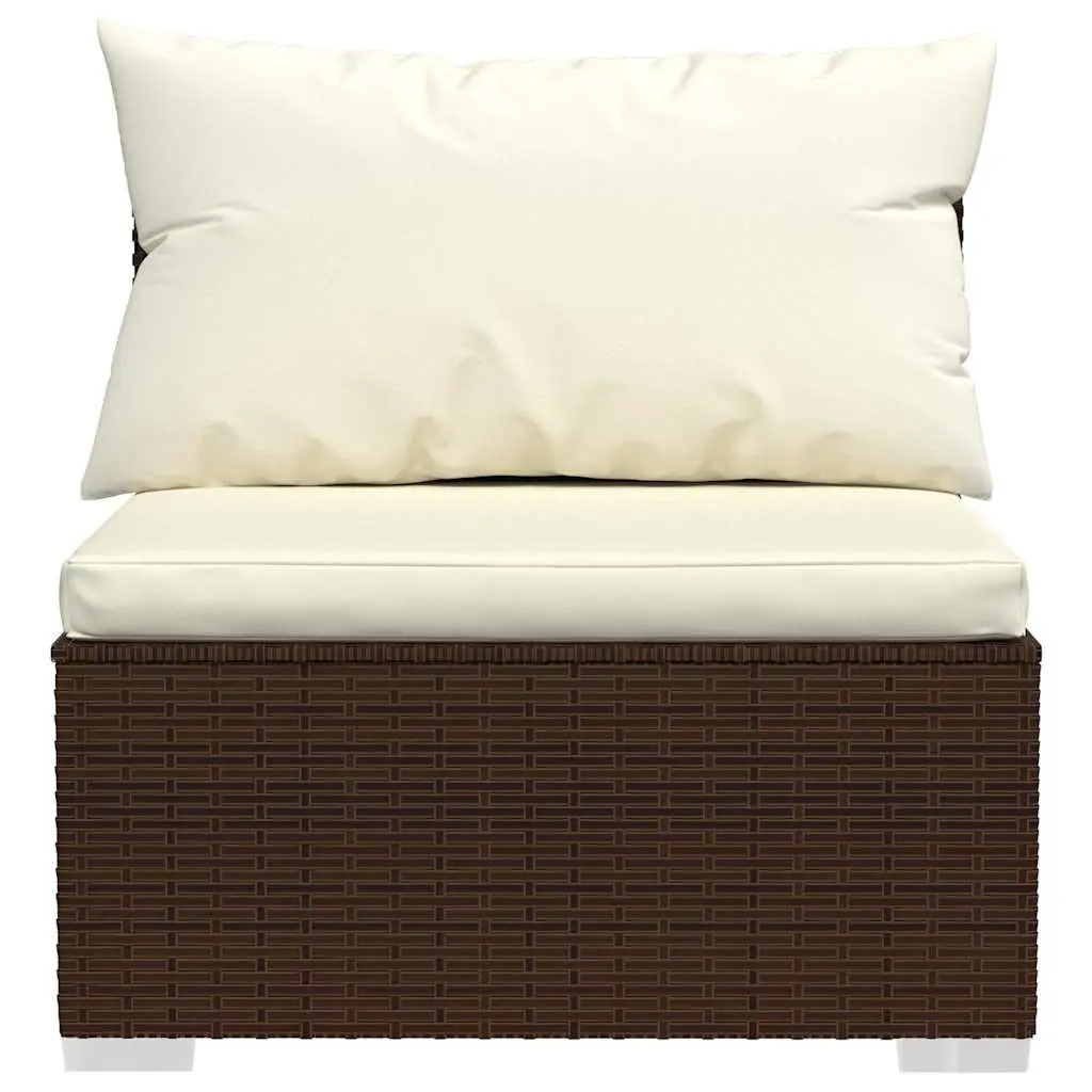 12 Piece Poly Rattan Garden Lounge Set Outdoor Patio Furniture Brown with Cushions