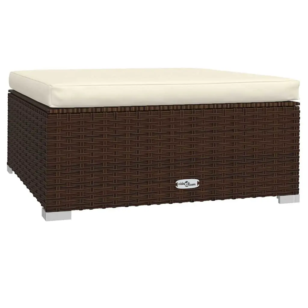 12 Piece Poly Rattan Garden Lounge Set Outdoor Patio Furniture Brown with Cushions