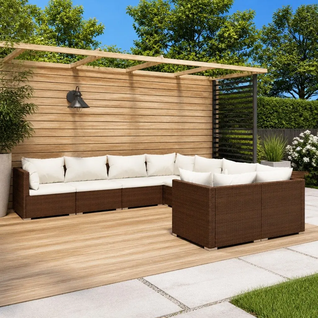 8 Piece Modular Garden Lounge Set with Cushions