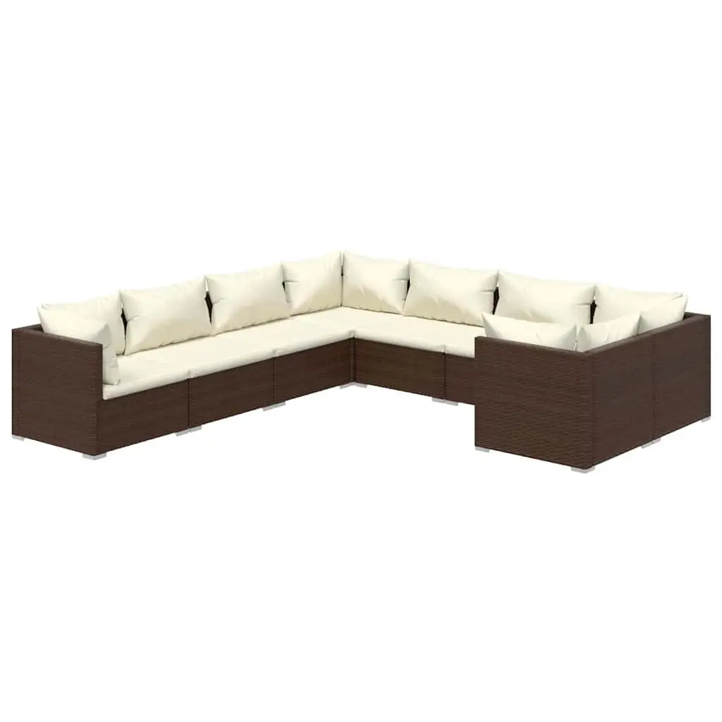 8 Piece Modular Garden Lounge Set with Cushions