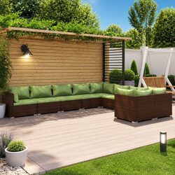 9 Piece Modular Garden Lounge Set with Cushions