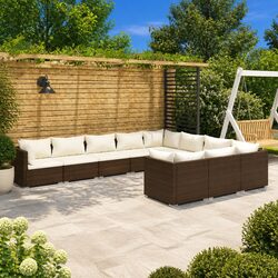 10-Piece Modular Outdoor Lounge Set with Cushions